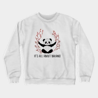 Yoga Panda, Balance, Meditation Bear Crewneck Sweatshirt